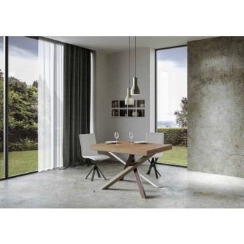 Volantis Color 4/C table P.90 - Extendable table 140/400x90 cm Volantis white ash multicolored legs 4/C