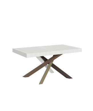 Volantis Color 4/C table P.90 - Extendable table 160/420x90 cm Volantis white ash multicolored legs 4/C