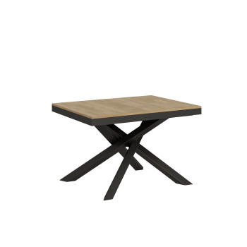Volantis Evolution table with anthracite legs and frame D.90 - Extendable table 120/224x90 cm Volantis Evolution white ash with anthracite frame and legs