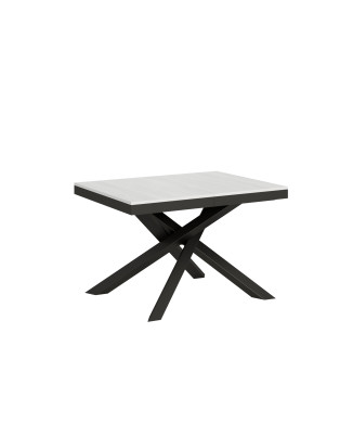 Volantis Evolution table with anthracite legs and frame D.90 - Extendable table 120/224x90 cm Volantis Evolution white ash with anthracite frame and legs