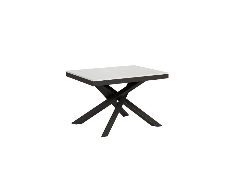 Volantis Evolution table with anthracite legs and frame D.90 - Extendable table 120/380x90 cm Volantis Evolution white ash with anthracite frame and legs