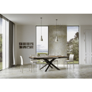 Volantis Evolution table with anthracite legs and frame D.90 - Extendable table 160/264x90 cm Volantis Evolution white ash with anthracite frame and legs