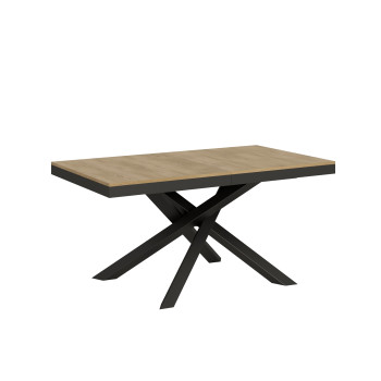 Volantis Evolution table with anthracite legs and frame D.90 - Extendable table 160/264x90 cm Volantis Evolution white ash with anthracite frame and legs
