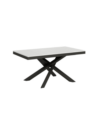 Volantis Evolution table with anthracite legs and frame D.90 - Extendable table 160/264x90 cm Volantis Evolution white ash with anthracite frame and legs