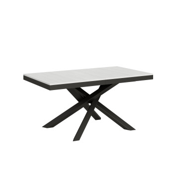 Volantis Evolution table with anthracite legs and frame D.90 - Extendable table 160/264x90 cm Volantis Evolution white ash with anthracite frame and legs