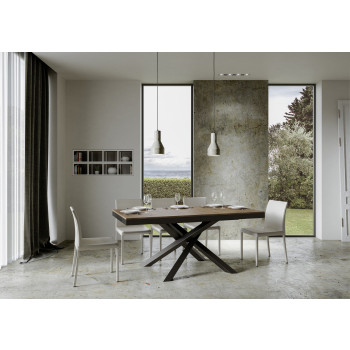 Volantis Evolution table with anthracite legs and frame D.90 - Extendable table 160/420x90 cm Volantis Evolution white ash with anthracite frame and legs