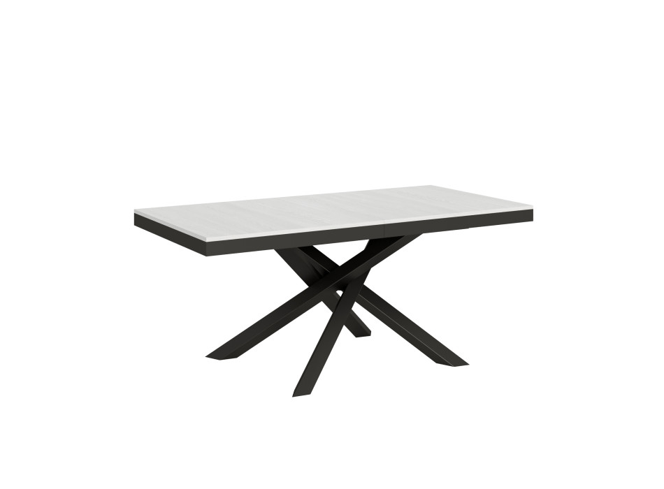 Volantis Evolution table with anthracite legs and frame D.90 - Extendable table 180/284x90 cm Volantis Evolution white ash with anthracite frame and legs