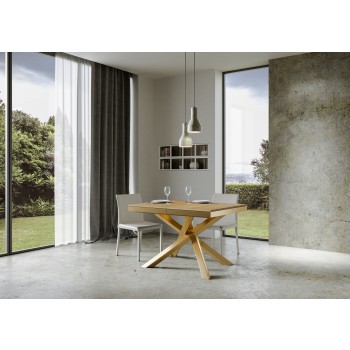 Volantis Evolution table with gold frame - Extendable table 90x120/380 cm Volantis Evolution White Ash with gold frame