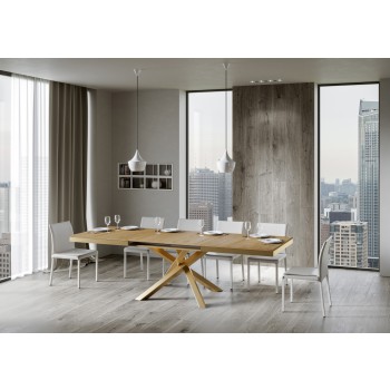 Volantis Evolution table with gold frame - Extendable table 90x180/284 cm Volantis Evolution White Ash with gold frame