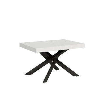 Volantis table with anthracite legs D.90 - Extendable table 130/234x90 cm Volantis white ash with anthracite legs