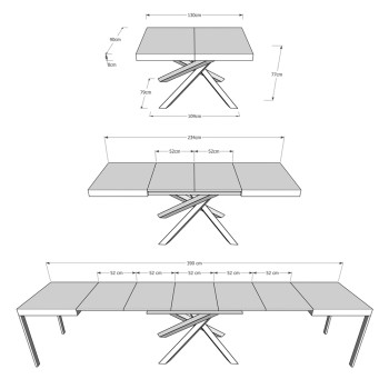 Volantis table with anthracite legs D.90 - Extendable table 130/390x90 cm Volantis white ash with anthracite legs