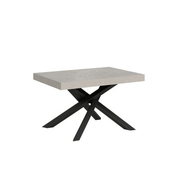 Volantis table with anthracite legs D.90 - Extendable table 140/244x90 cm Volantis white ash with anthracite legs