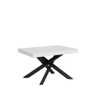 Volantis table with anthracite legs D.90 - Extendable table 140/244x90 cm Volantis white ash with anthracite legs
