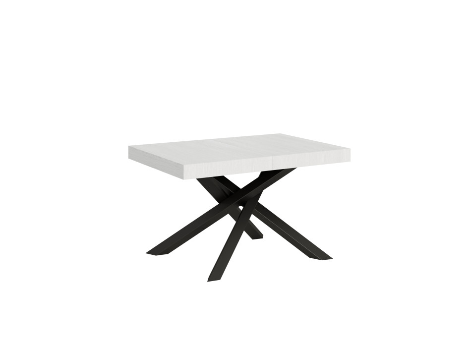 Volantis table with anthracite legs D.90 - Extendable table 140/244x90 cm Volantis white ash with anthracite legs