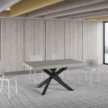 Volantis table with anthracite legs D.90 - Extendable table 160/420x90 cm Volantis white ash with anthracite legs