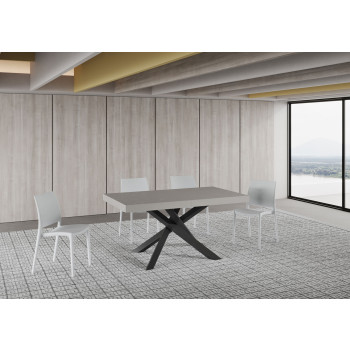 Volantis table with anthracite legs D.90 - Extendable table 160/420x90 cm Volantis white ash with anthracite legs