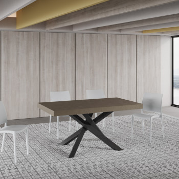 Volantis table with anthracite legs D.90 - Extendable table 160/420x90 cm Volantis white ash with anthracite legs