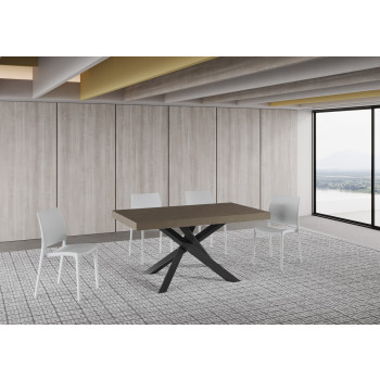 Volantis table with anthracite legs D.90 - Extendable table 160/420x90 cm Volantis white ash with anthracite legs