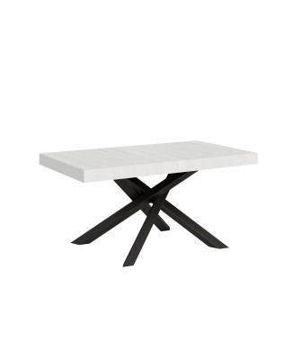 Volantis table with anthracite legs D.90 - Extendable table 160/420x90 cm Volantis white ash with anthracite legs
