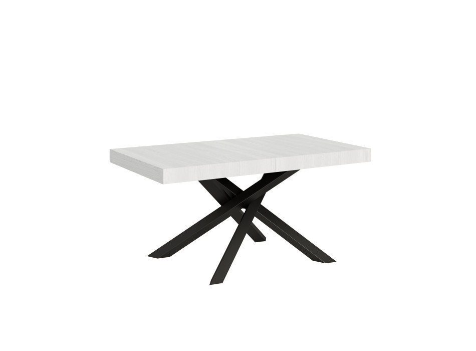 Volantis table with anthracite legs D.90 - Extendable table 160/420x90 cm Volantis white ash with anthracite legs