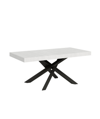 Volantis table with anthracite legs D.90 - Extendable table 180/284x90 cm Volantis white ash with anthracite legs