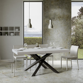 Volantis table with anthracite legs D.90 - Extendable table 180/440x90 cm Volantis white ash with anthracite legs