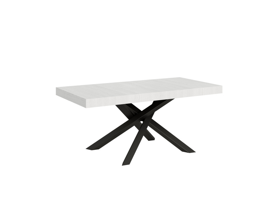 Volantis table with anthracite legs D.90 - Extendable table 200/460x90 cm Volantis white ash with anthracite legs