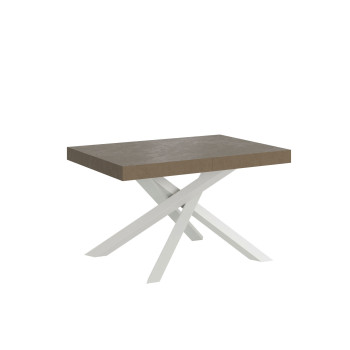 Volantis table with white legs D.90 - Extendable table 120/380x90 cm Volantis white ash with white legs