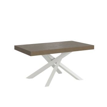 Volantis table with white legs D.90 - Extendable table 160/264x90 cm Volantis white ash with white legs