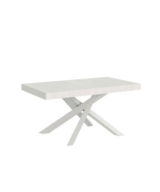 Volantis table with white legs D.90 - Extendable table 180/284x90 cm Volantis white ash with white legs