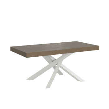 Volantis table with white legs D.90 - Extendable table 200/304x90 cm Volantis white ash with white legs