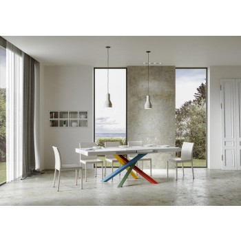 Volantis Multicolor Table - Extendable Table 90x130/234 cm Volantis White Ash Multicolor Frame