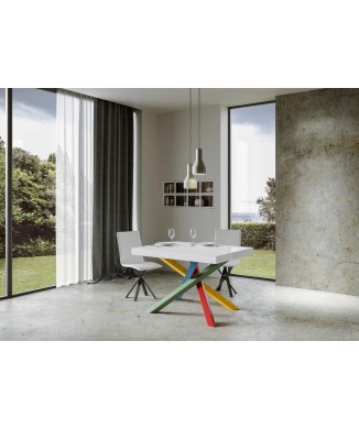 Volantis Multicolor Table - Extendable Table 90x160/264 cm Volantis White Ash Multicolor Frame