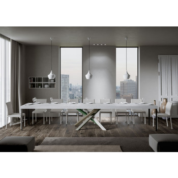 Volantis Premium Color 4/A table P.90 - Extendable table 120/224x90 cm Volantis Premium white ash multicolored legs 4/A