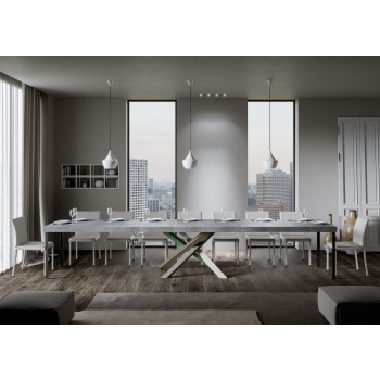 Volantis Premium Color 4/A table P.90 - Extendable table 160/264x90 cm Volantis Premium white ash multicolored legs 4/A