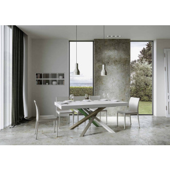 Volantis Premium Color 4/A table P.90 - Extendable table 160/264x90 cm Volantis Premium white ash multicolored legs 4/A