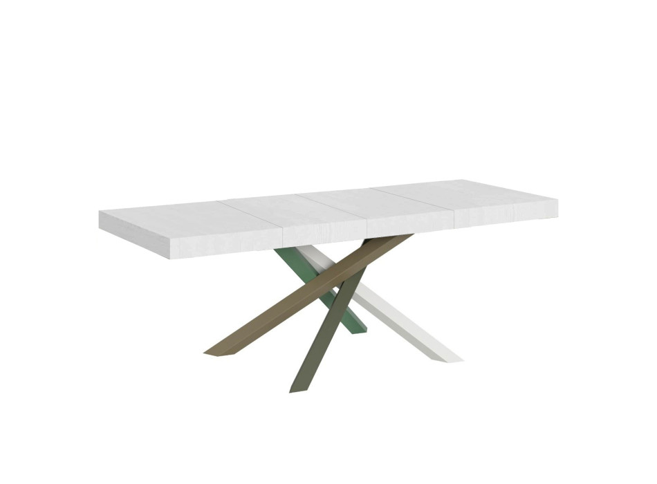 Volantis Premium Color 4/A table P.90 - Extendable table 160/420x90 cm Volantis Premium white ash multicolored legs 4/A