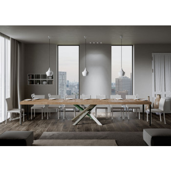 Volantis Premium Color 4/A table P.90 - Extendable table 200/460x90 cm Volantis Premium white ash multicolored legs 4/A