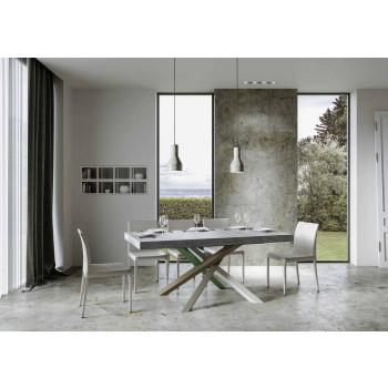 Volantis Premium Color 4/A table P.90 - Extendable table 200/460x90 cm Volantis Premium white ash multicolored legs 4/A