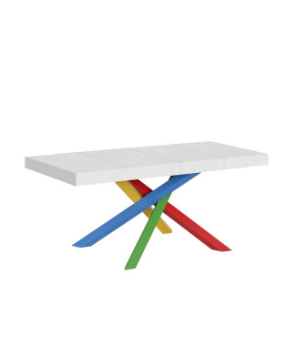 Volantis Premium Color 4/B table P.90 - Extendable table 120/380x90 cm Volantis Premium white ash multicolored legs 4/B