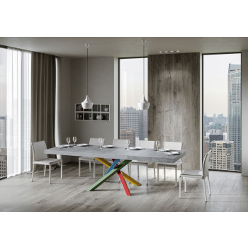 Volantis Premium Color 4/B table P.90 - Extendable table 180/284x90 cm Volantis Premium white ash multicolored legs 4/B