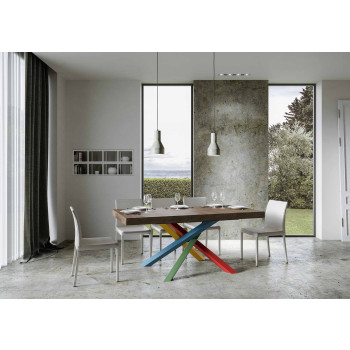 Volantis Premium Color 4/B table P.90 - Extendable table 180/284x90 cm Volantis Premium white ash multicolored legs 4/B