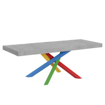 Volantis Premium Color 4/B table P.90 - Extendable table 180/284x90 cm Volantis Premium white ash multicolored legs 4/B