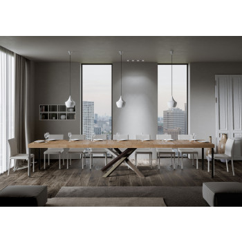 Volantis Premium Color 4/C table P.90 - Extendable table 200/460x90 cm Volantis Premium white ash multicolored legs 4/C
