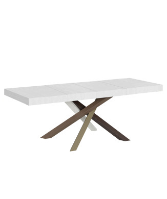 Volantis Premium Color 4/C table P.90 - Extendable table 200/460x90 cm Volantis Premium white ash multicolored legs 4/C