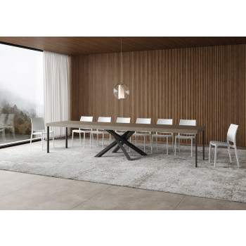 Volantis Premium table anthracite legs P.90 - Extendable table 120/380x90 cm Volantis Premium white ash anthracite legs