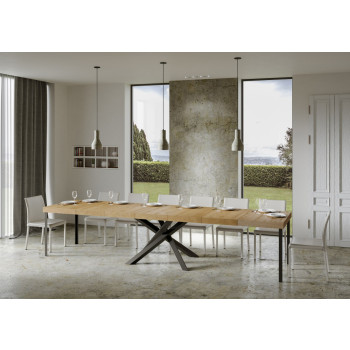 Volantis Premium table anthracite legs P.90 - Extendable table 140/400x90 cm Volantis Premium white ash anthracite legs