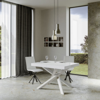 Volantis Premium table with white legs D.90 - Extendable table 130/234x90 cm Volantis Premium white ash with white legs