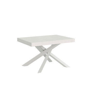 Volantis Premium table with white legs D.90 - Extendable table 140/400x90 cm Volantis Premium white ash with white legs