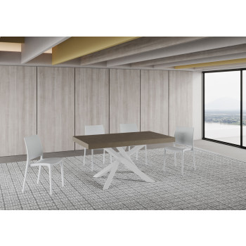 Volantis Premium table with white legs D.90 - Extendable table 160/420x90 cm Volantis Premium white ash with white legs